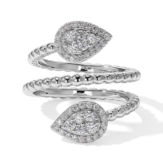 D'Joy Moissanit Ring 925 Silber Rhodiniert (Größe 21.00) ca. 0,55 ct