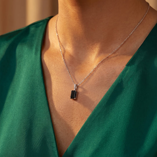 D'Joy Schwarzer Moissanit, Moissanit Anhänger 925 Silber Rhodiniert ca. 2,31 ct.