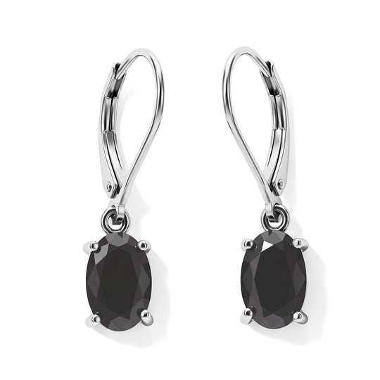 D'Joy Schwarzer Moissanit Ohrringe 925 Silber Rhodiniert ca. 2,82 ct.