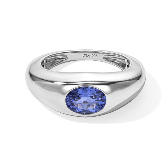 D'Joy AA Tansanit Ring 925 Silber Rhodiniert (Größe 20.00) ca. 1,28 ct