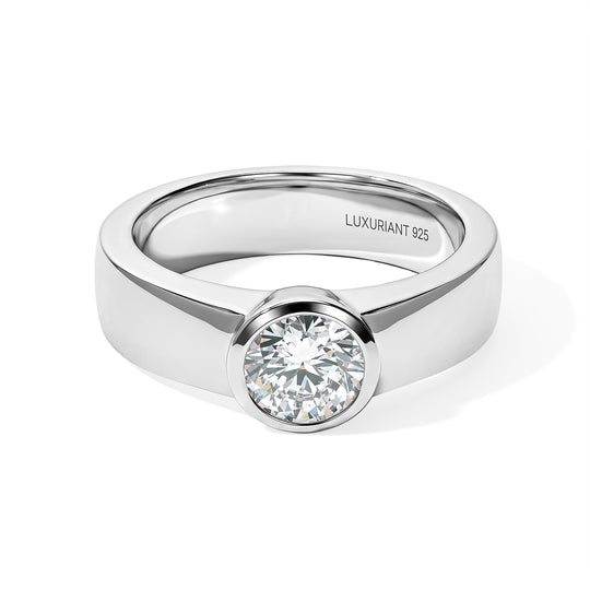 LUXURIANT DIAMOND - Lab Grown Diamant SI-GH Ring 925 Silber 750 Gelbgold vermeil (Größe 17.00) ca. 1,00 ct