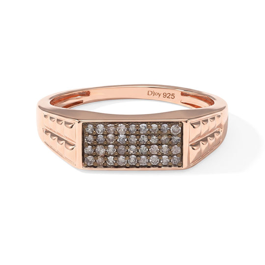 D'Joy Natürlicher Champagner Diamant Ring 925 Silber 750 Roségold vermeil (Größe 20.00) ca. 0,25 ct