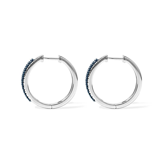 D'Joy Blauer Diamant (IR) Ohrringe 925 Silber Rhodiniert ca. 0,33 ct.