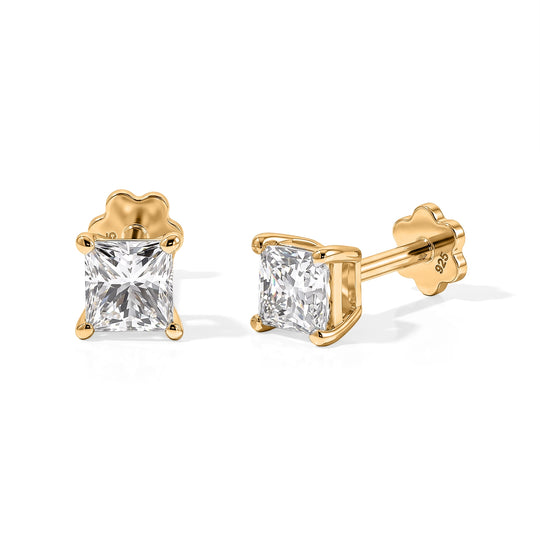 LUXURIANT DIAMOND - Lab Grown Diamant SI-GH Ohrringe 925 Silber 750 Gelbgold vermeil ca. 0,20 ct.
