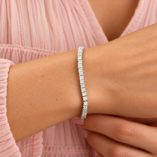 LUXURIANT DIAMOND - Lab Grown Diamant VS-EF Armband ca. 20 cm 925 Silber Rhodiniert ca. 8,00 ct.