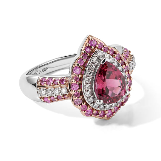 D'Joy AAA Rosa Turmalin, Rosa Saphir Ring 925 Silber Rhodiniert (Größe 20.50) ca. 1,72 ct