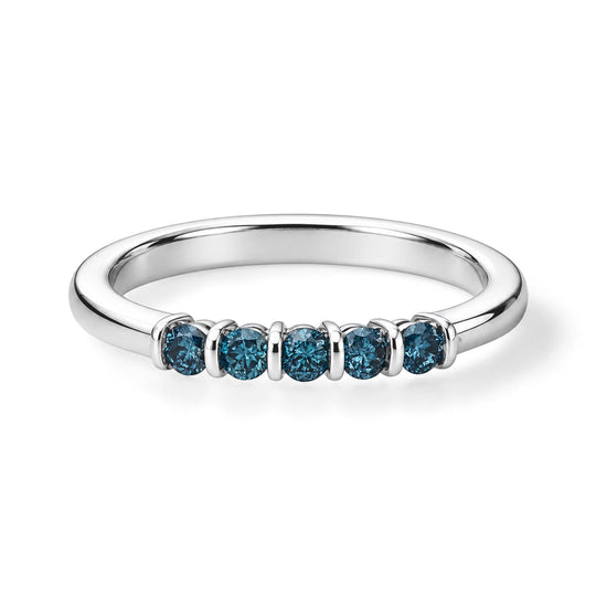 D'Joy Blauer Diamant (IR) Ring 925 Silber Rhodiniert (Größe 22.00) ca. 0.25 ct