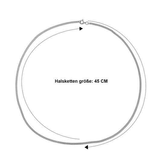Kordelkette, 925 Silber 750 vergoldet, ca. 45 cm