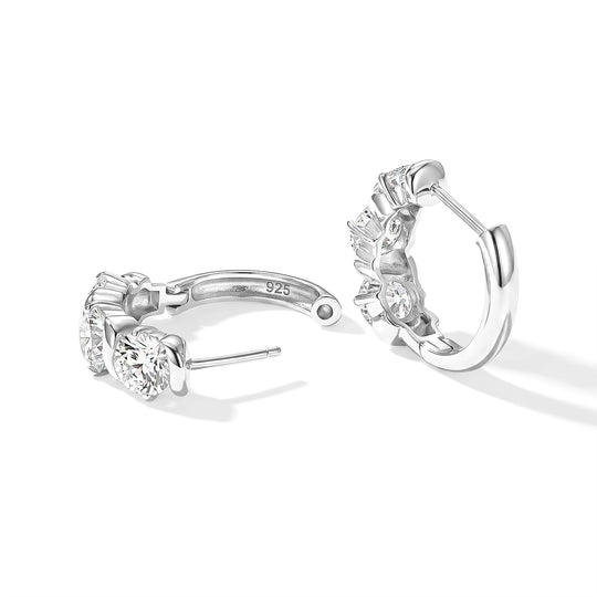 VS Moissanit GRA zertifiziert Ohrringe 925 Silber Rhodiniert ca. 4,80 ct.