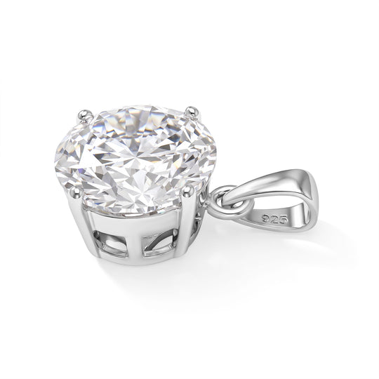 D'Joy GRA zertifiziert Moissanit Anhänger 925 Silber Rhodiniert ca. 6.00 ct