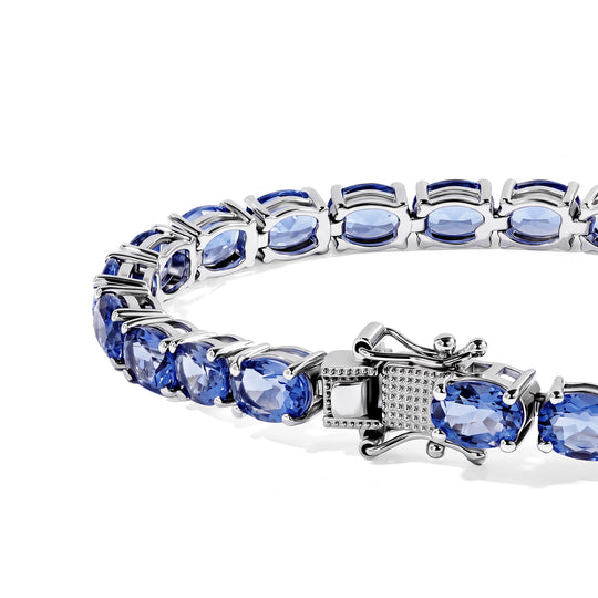 D'Joy Farbwechsel Fluorit Armband ca. 18 cm 925 Silber Rhodiniert ca. 26,52 ct.