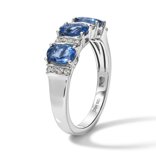 D'Joy Farbwechsel Fluorit, Weißer Zirkon Ring 925 Silber Rhodiniert (Größe 18.00) ca. 1,98 ct