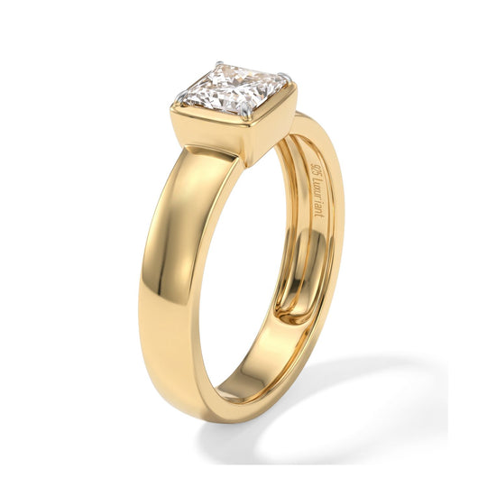 LUXURIANT DIAMOND - Lab Grown Diamant SI-GH Ring 925 Silber 750 Gelbgold vermeil (Größe 18.00) ca. 1,00 ct