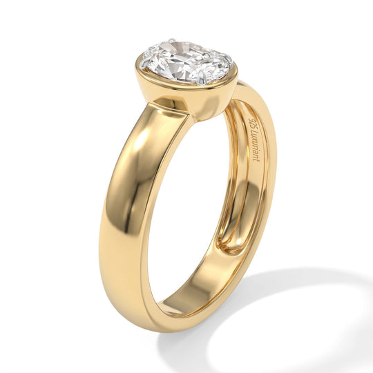 LUXURIANT DIAMOND - Lab Grown Diamant SI-GH Ring 925 Silber 750 Gelbgold vermeil (Größe 18.00) ca. 1,00 ct