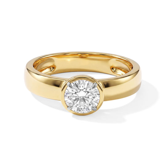 LUXURIANT DIAMOND - Lab Grown Diamant SI-GH Ring 925 Silber 750 Gelbgold vermeil (Größe 18.00) ca. 1,00 ct