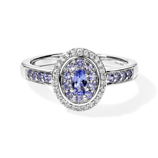 D'Joy Tansanit Ring 925 Silber Rhodiniert (Größe 20.00) ca. 0,79 ct