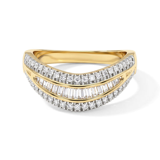 LUXURIANT DIAMOND - Lab Grown Diamant SGL zertifiziert SI-GH Ring 925 Silber 750 Gelbgold vermeil (Größe 18.00) ca. 0,51 ct