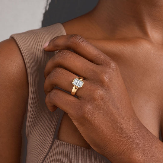 LUXURIANT DIAMOND - Lab Grown Diamant SI-GH Ring 925 Silber 750 Gelbgold vermeil (Größe 18.00) ca. 1,00 ct