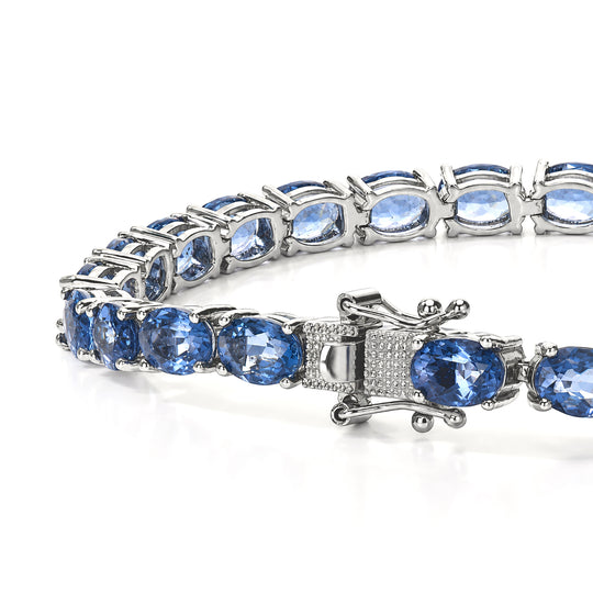 D'Joy Farbwechsel Fluorit Armband ca. 19 cm 925 Silber Rhodiniert ca. 26,91 ct.