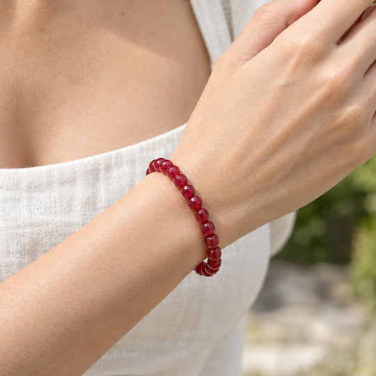 Lab Grown Rubin Armband 18 cm ca. 60.00 ct
