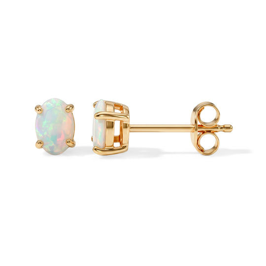 D'Joy AA Natürlicher, äthiopischer Welo Opal Ohrringe 925 Silber 750 Vergoldet ca. 0.54 ct