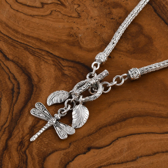 Royal Bali Kollektion - Libellen-Halskette, ca. 50 cm, 925 Silber ca. 20,62g