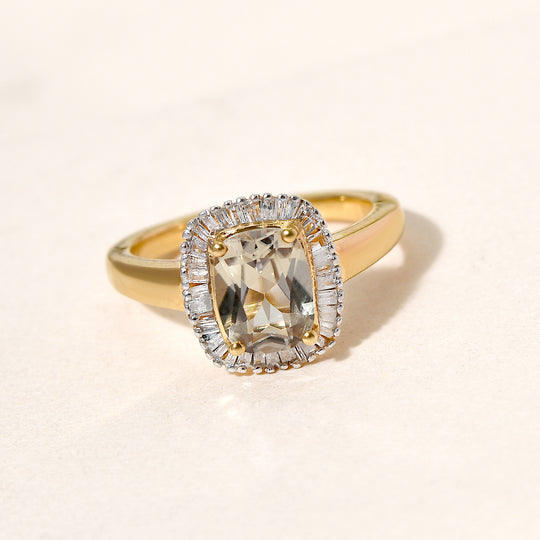 AAA Turkizit und Diamant-Ring, 925 Silber Gelbgold Vermeil (Größe 19.00) ca. 1.72 ct