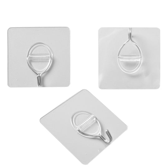 12er-Set abnehmbare, transparente und abwaschbare Haken, 3-8kg