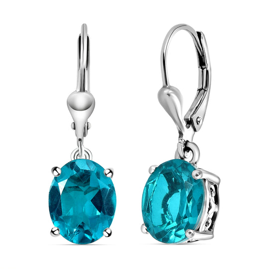 Capri-Blau Triplett Quarz-Ohrringe, 925 Silber platiniert ca. 5,25 ct