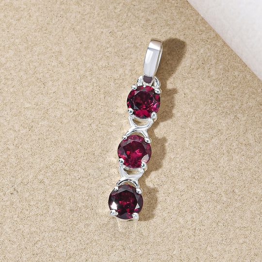 Rhodolith Granat-Anhänger, 925 Silber ca. 1,38 ct