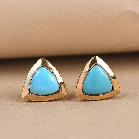 Natürliche Sleeping Beauty Türkis-Ohrringe, 925 Silber vergoldet ca. 0,82 ct