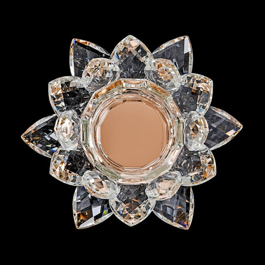 The 5th Season - Lotus-Design-Kristall-Kerzenhalter, Champagner, 7.5x13cm