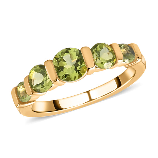 Natürlicher Peridot-Ring, 925 Silber vergoldet (Größe 19.00) ca. 2.59 ct