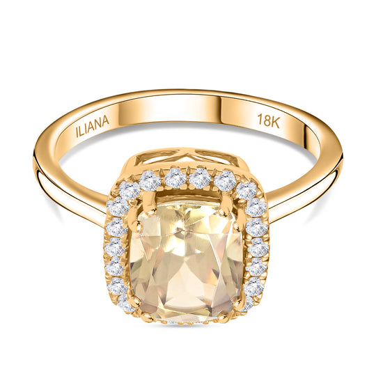 ILIANA AAA Turkizit (Diaspore) und Diamant-Ring, SI G-H, 750 Gelbgold (Größe 17.00) ca. 2.65 ct