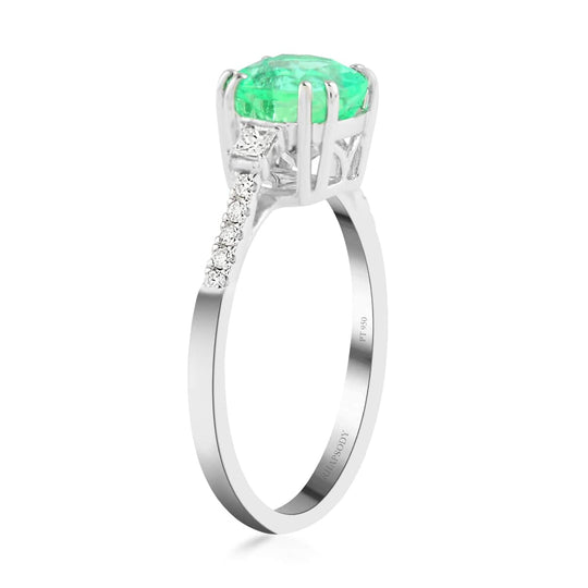 Rhapsody AAAA Kolumbianischer Smaragd, Weißer Diamant Ring 950 Platin ca. 1.88 ct