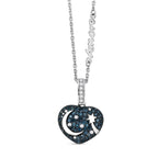 GP Amore Kollektion - Multi Diamant und Kanchanaburi blauer Saphir Ring und Anhänger mit 45cm Kette
