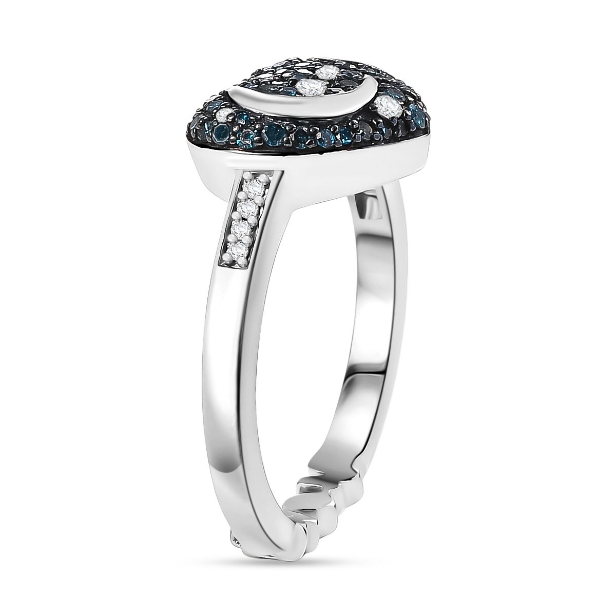GP Amore Kollektion - Multi Diamant und Kanchanaburi blauer Saphir Ring und Anhänger mit 45cm Kette