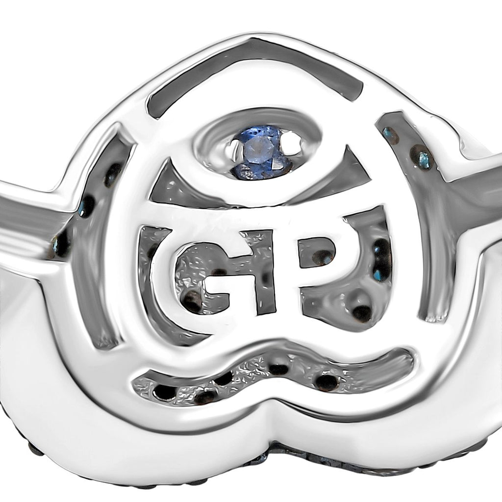 GP Amore Kollektion - Multi Diamant und Kanchanaburi blauer Saphir Ring und Anhänger mit 45cm Kette