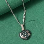 GP Amore Kollektion - Multi Diamant und Kanchanaburi blauer Saphir Ring und Anhänger mit 45cm Kette