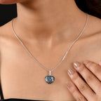 GP Amore Kollektion - Multi Diamant und Kanchanaburi blauer Saphir Ring und Anhänger mit 45cm Kette