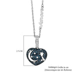 GP Amore Kollektion - Multi Diamant und Kanchanaburi blauer Saphir Ring und Anhänger mit 45cm Kette
