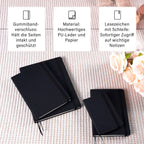 Notizbuch-Set mit Gummibandverschluss Kunstleder und Papier verschiedene Größen