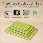 Notizbuch-Set mit Gummibandverschluss Kunstleder und Papier verschiedene Größen