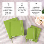 Notizbuch-Set mit Gummibandverschluss Kunstleder und Papier verschiedene Größen