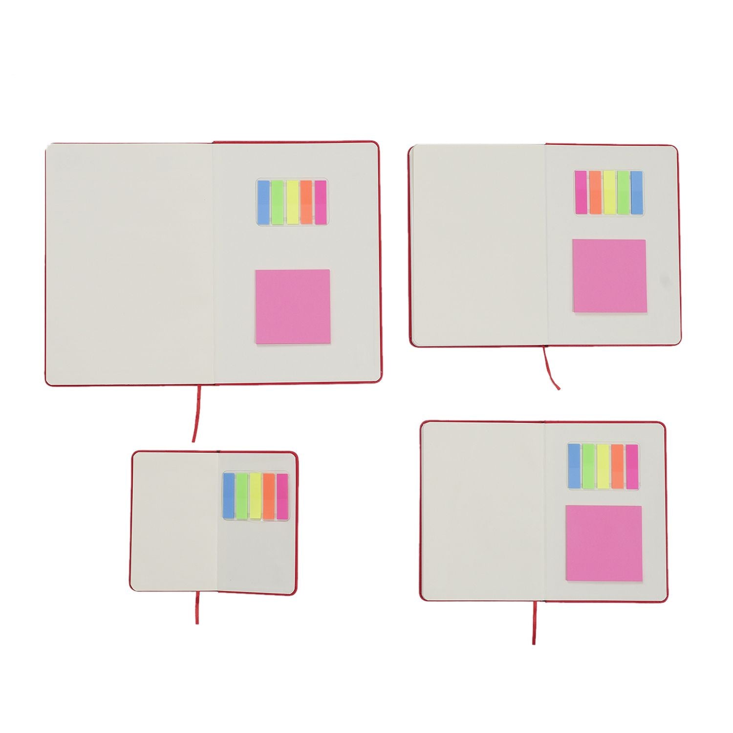 Notizbuch-Set mit Gummibandverschluss Kunstleder und Papier verschiedene Größen