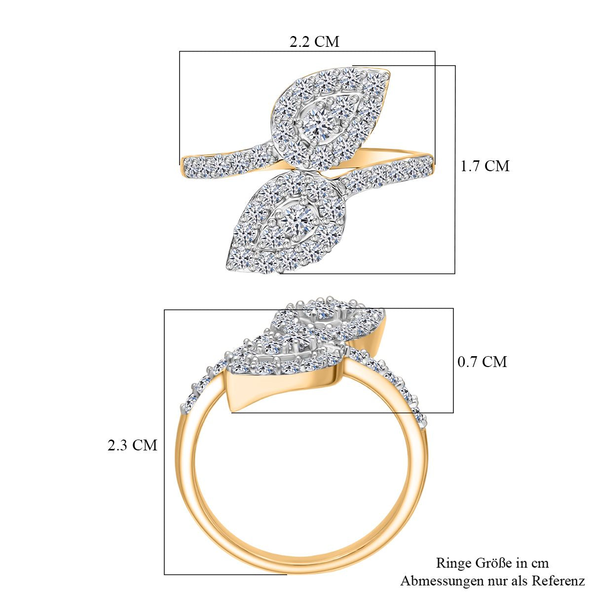 LUXURIANT DIAMOND- SI-GH Labor Diamant Ring und Ohrringe