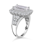 D'Joy Moissanit Ring und Anhänger mit 50cm Kette Baguette