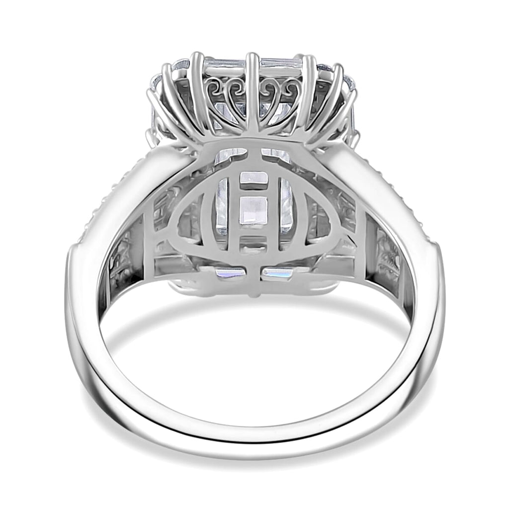 D'Joy Moissanit Ring und Anhänger mit 50cm Kette Baguette