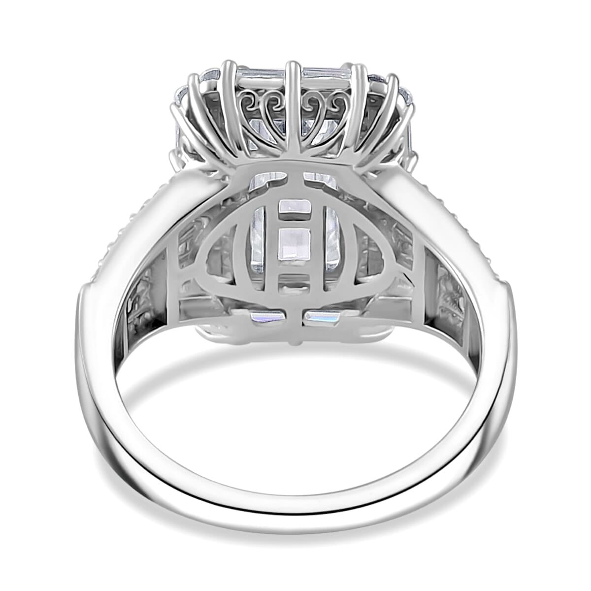 D'Joy Moissanit Ring und Anhänger mit 50cm Kette Baguette