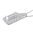 D'Joy Moissanit Ring und Anhänger mit 50cm Kette Baguette